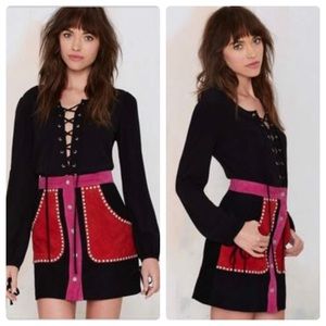 Nasty Gal Skirts - Nasty Gal Electric Ladyland Colorblock Suede Skirt Nasty Gal Skirts - Nasty Gal Electric Ladyland Colorblock Suede Skirt